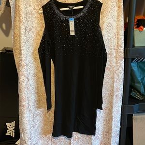Sparkle Neckline Little Black Dress